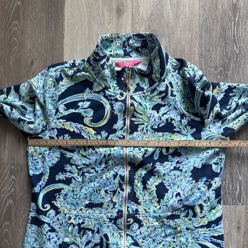 Lilly Pulitzer Betsey Zip Up Scuba Doo High Tide Jacket Blue Size Large Preppy - Picture 7 of 7